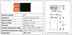 9V Battery. Nine Volt battery